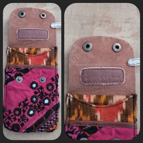 🎱🔮 Free People Boho Embroidered Repurposed vtg banjara hippie Wallet card case - Picture 3 of 16